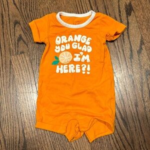 Cat & Jack Short Sleeve “Orange You Glad I’m Here” - 0-3m